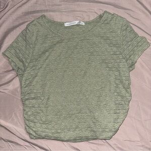 Altar'd State Sage Green Short Sleeve Ruched Top